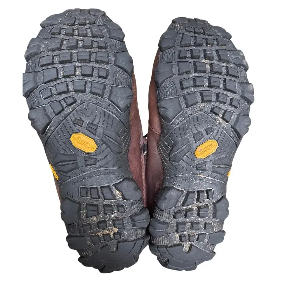 Patagonia Ranger Leather Hiking Shoes Mens 7.5 Brown Vibram Polartec Waterproof